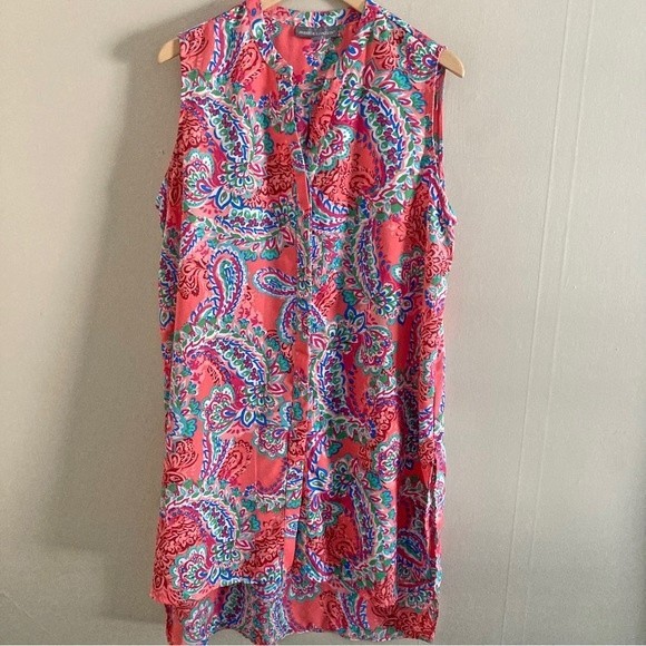 Jessica London Tops - JESSICA LONDON plus size floral paisley button sleeveless tunic top
